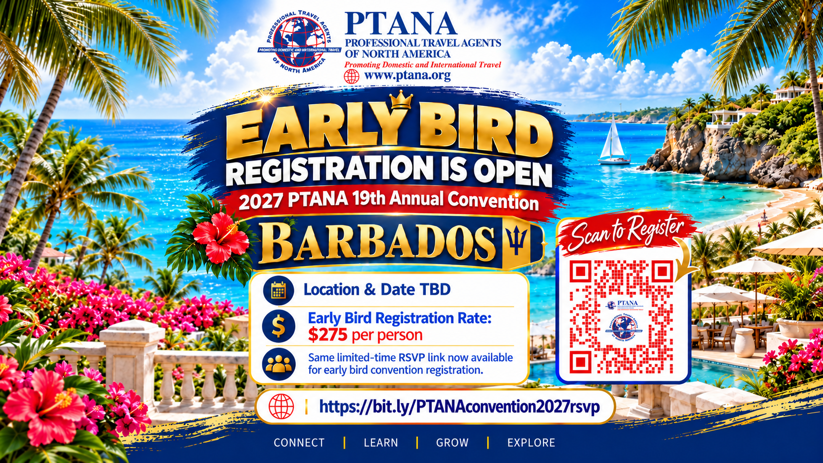 2027 Early Bird is Open for 19th Annual PTANA Convention in Barbados